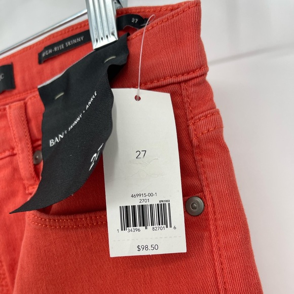 ✨Banana Republic Orange High Rise Skinny Raw Hem Ankle Jeans Size 27 🎃 🍁 🍂 - Picture 9 of 16